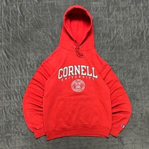 Vintage y2k Cornell University Spell Out Red Mens Small Hoodie